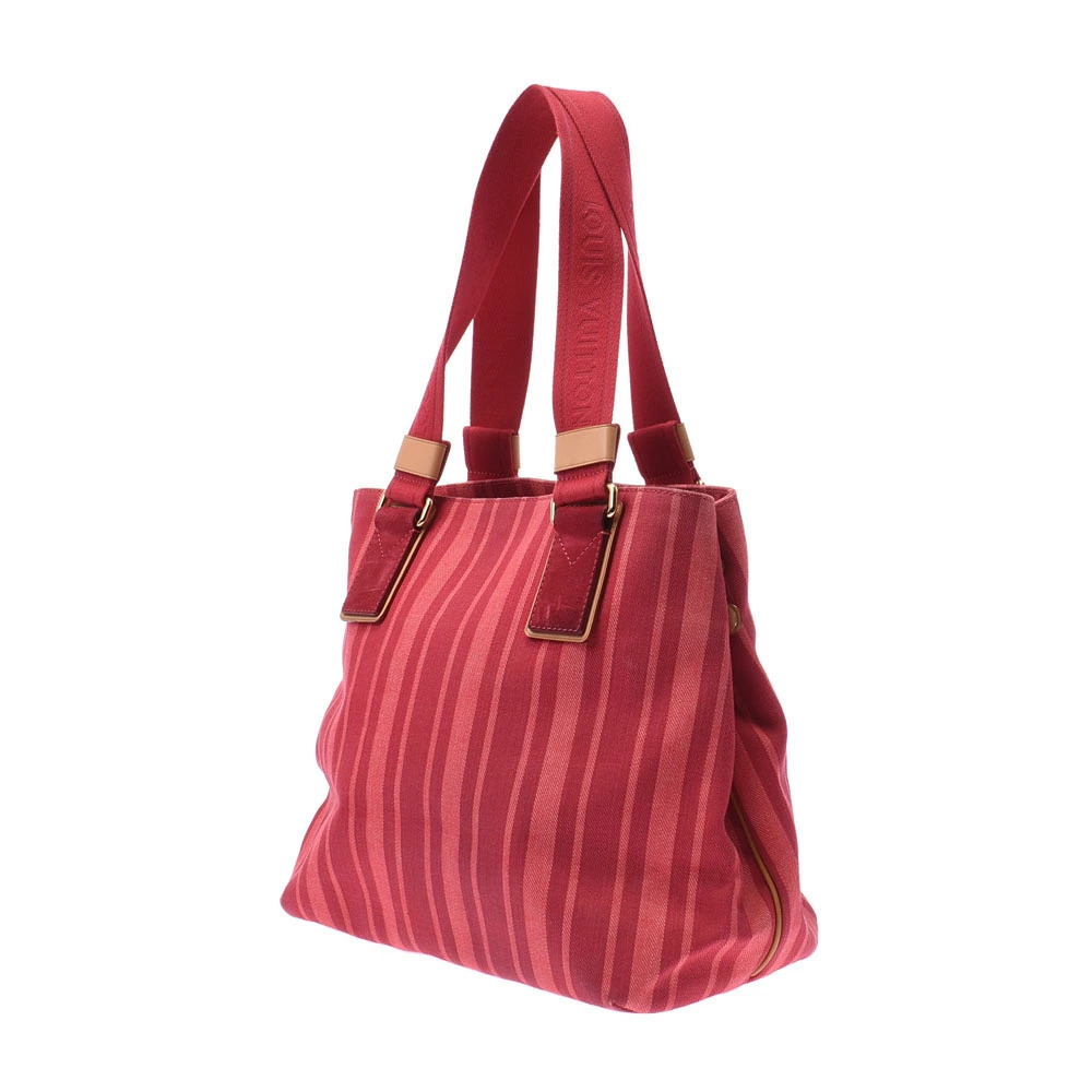 Louis Vuitton Canvas Plan Cabas Soleil Grenadine Bag Rouge Tote Handbag Black